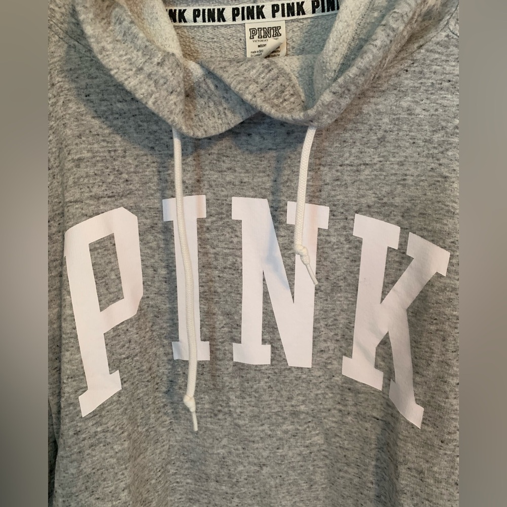 PINK Victoria’s Secret Hoodie. Heathered gray. Size M. - Picture 4 of 9